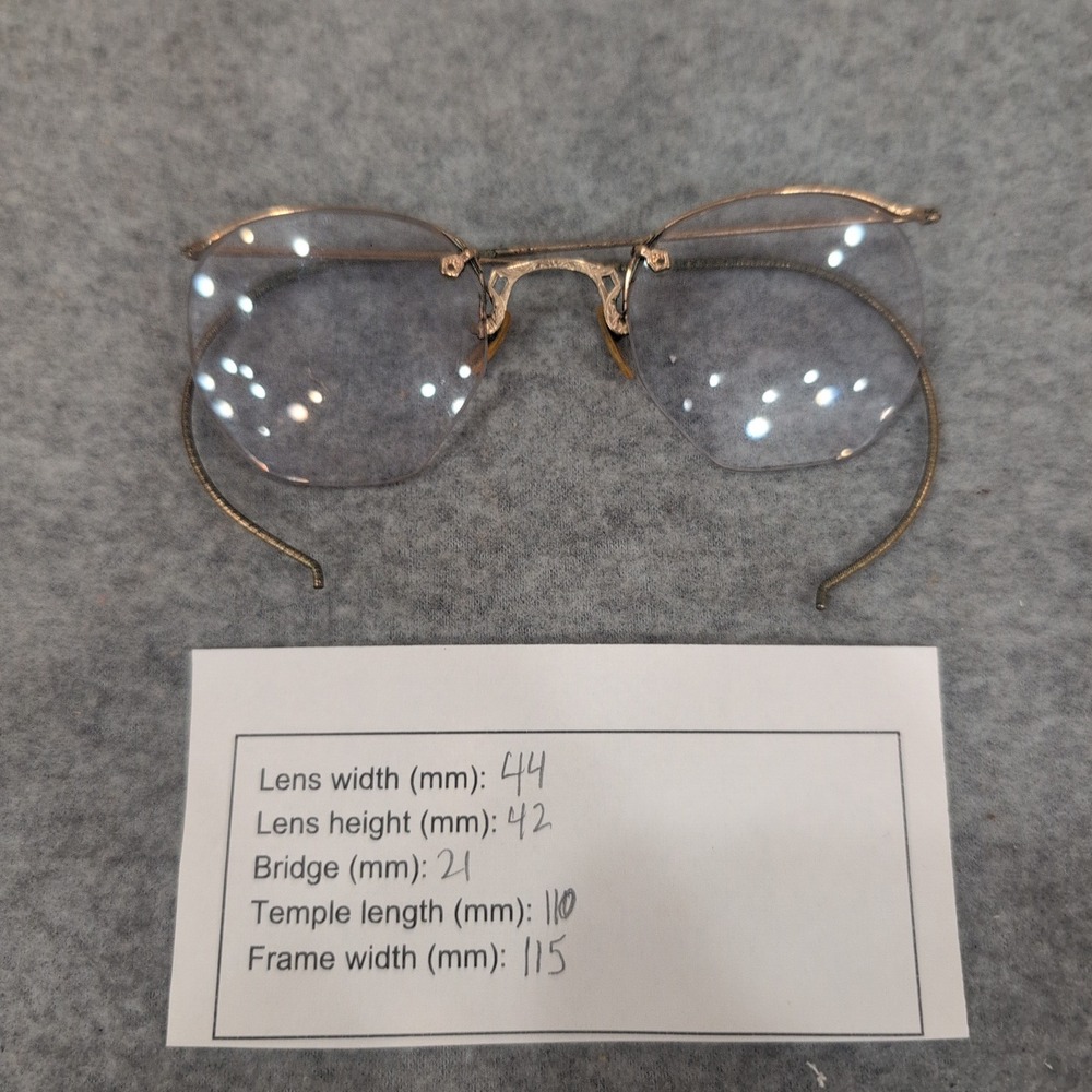 Vintage Rimless Engraved Gold Tone Eyeglass Frames Cable Temples Retro Smalls 1 - Picture 5 of 5